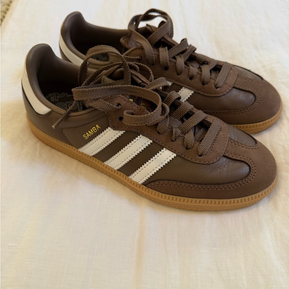 Adidas Samba Brown Leather Athletic Shoes